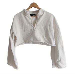 Meshki Cropped 1/4 Neck Fleece Wide Sleeves